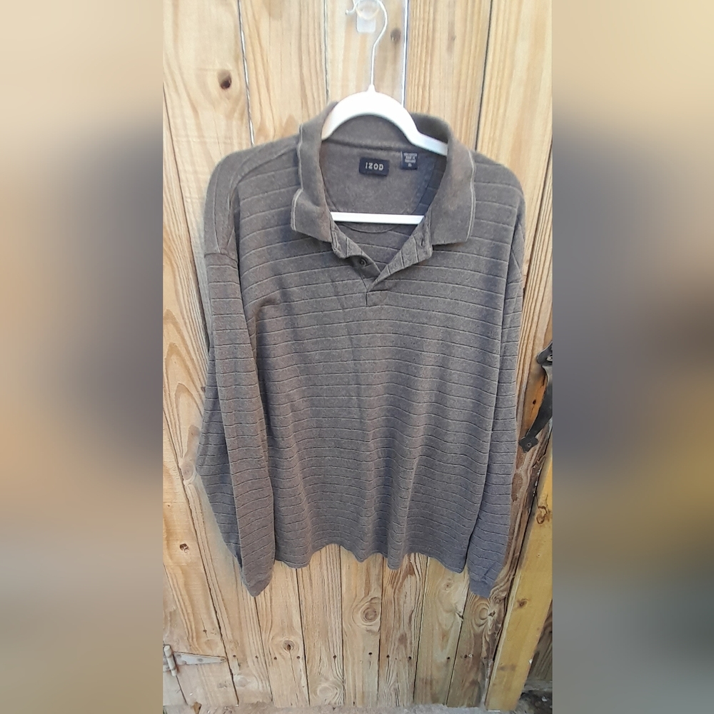 Izod🍀 gray sweater shirt men's